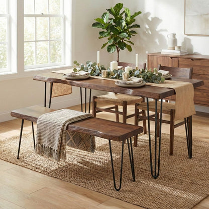 LH Home Organic Wooden Rectangular Dining Table