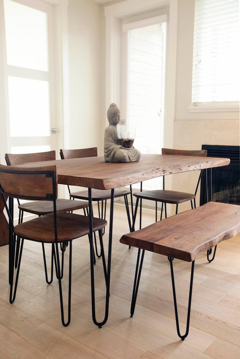 LH Home Organic Wooden Rectangular Dining Table