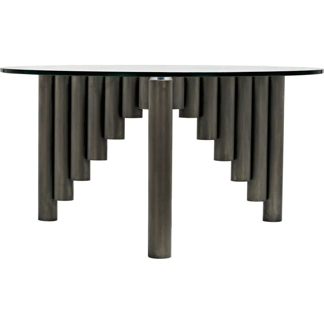 Noir Organum Coffee Table, Gun Metal Finish