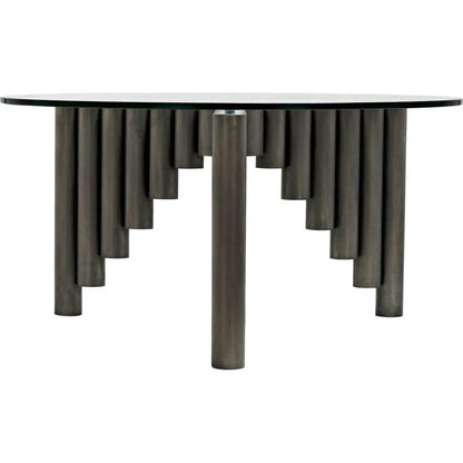 Noir Organum Coffee Table, Gun Metal Finish