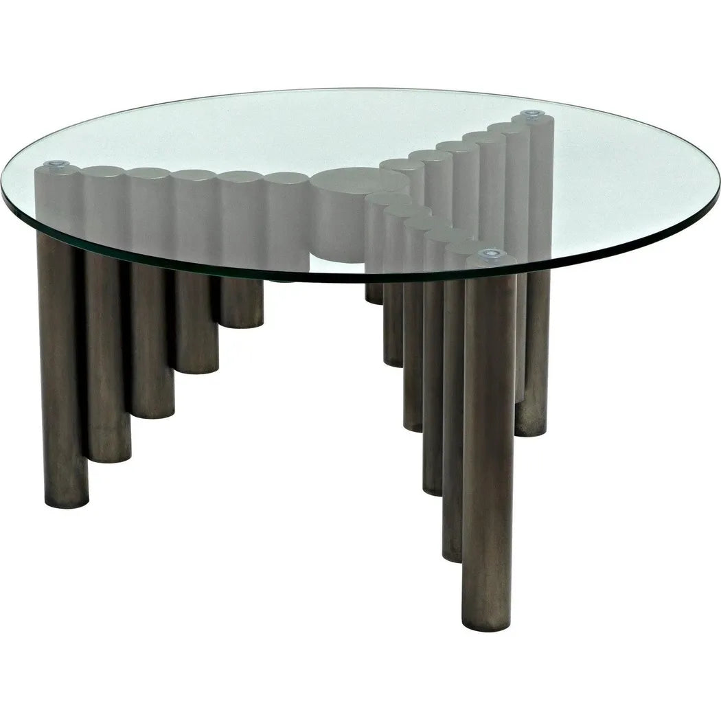 Noir Organum Coffee Table, Gun Metal Finish