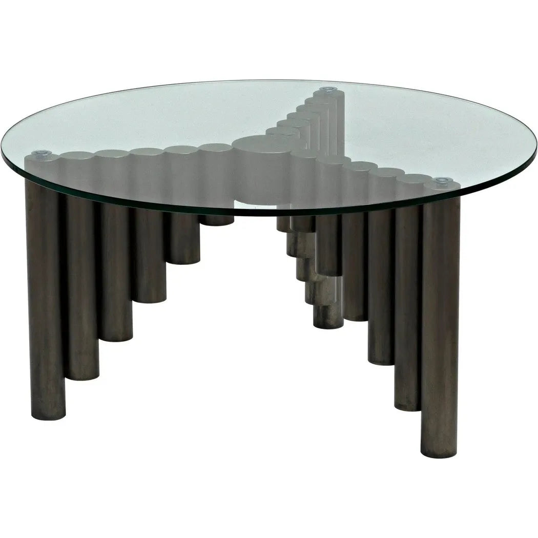 Noir Organum Coffee Table, Gun Metal Finish