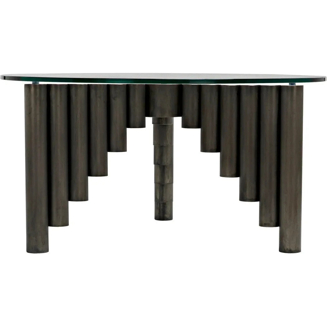 Noir Organum Coffee Table, Gun Metal Finish