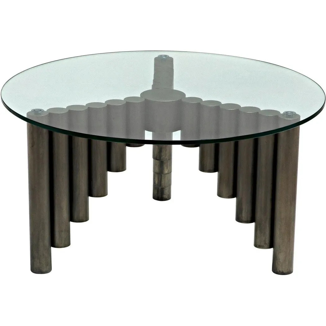 Noir Organum Coffee Table, Gun Metal Finish