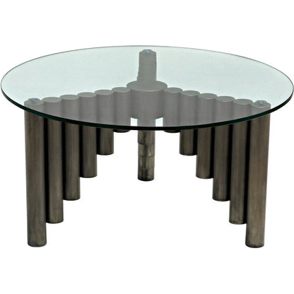 Noir Organum Coffee Table, Gun Metal Finish