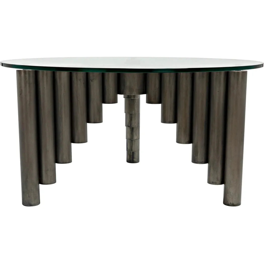 Noir Organum Coffee Table, Gun Metal Finish