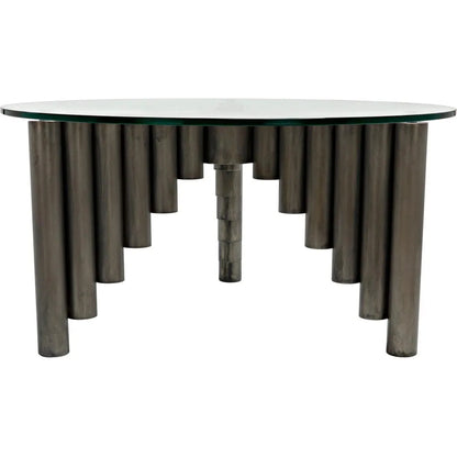 Noir Organum Coffee Table, Gun Metal Finish