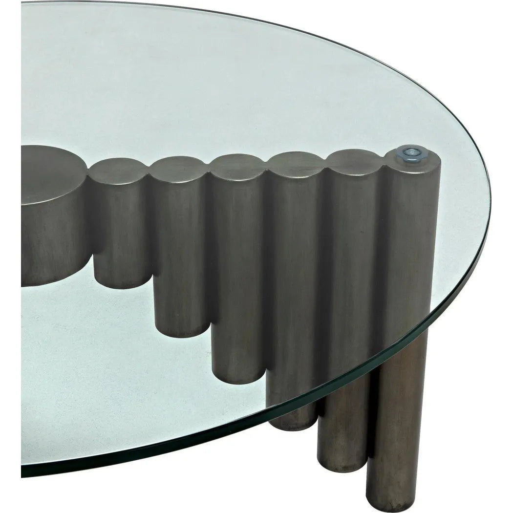 Noir Organum Coffee Table, Gun Metal Finish
