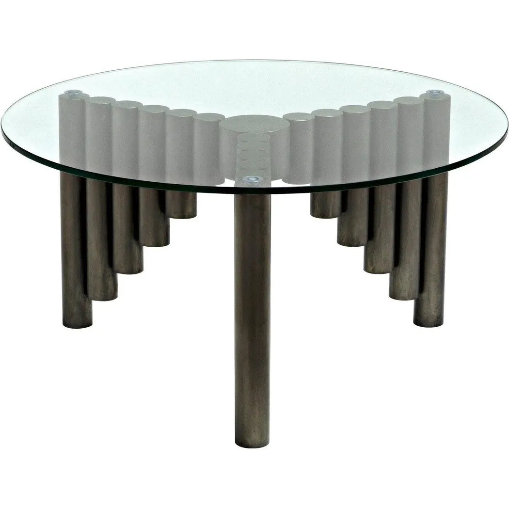 Noir Organum Coffee Table, Gun Metal Finish