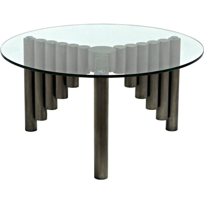 Noir Organum Coffee Table, Gun Metal Finish