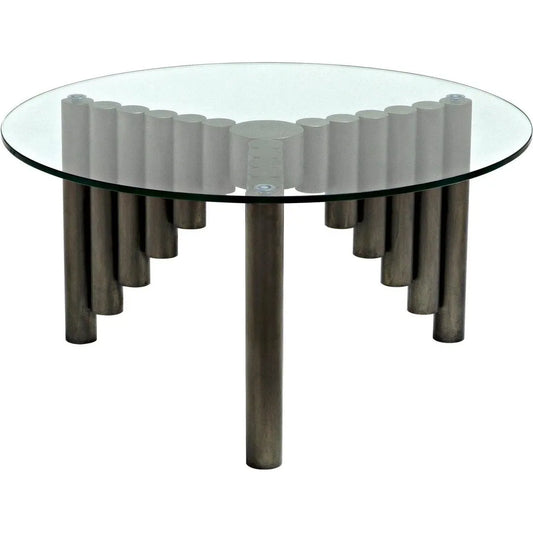 Noir Organum Coffee Table, Gun Metal Finish