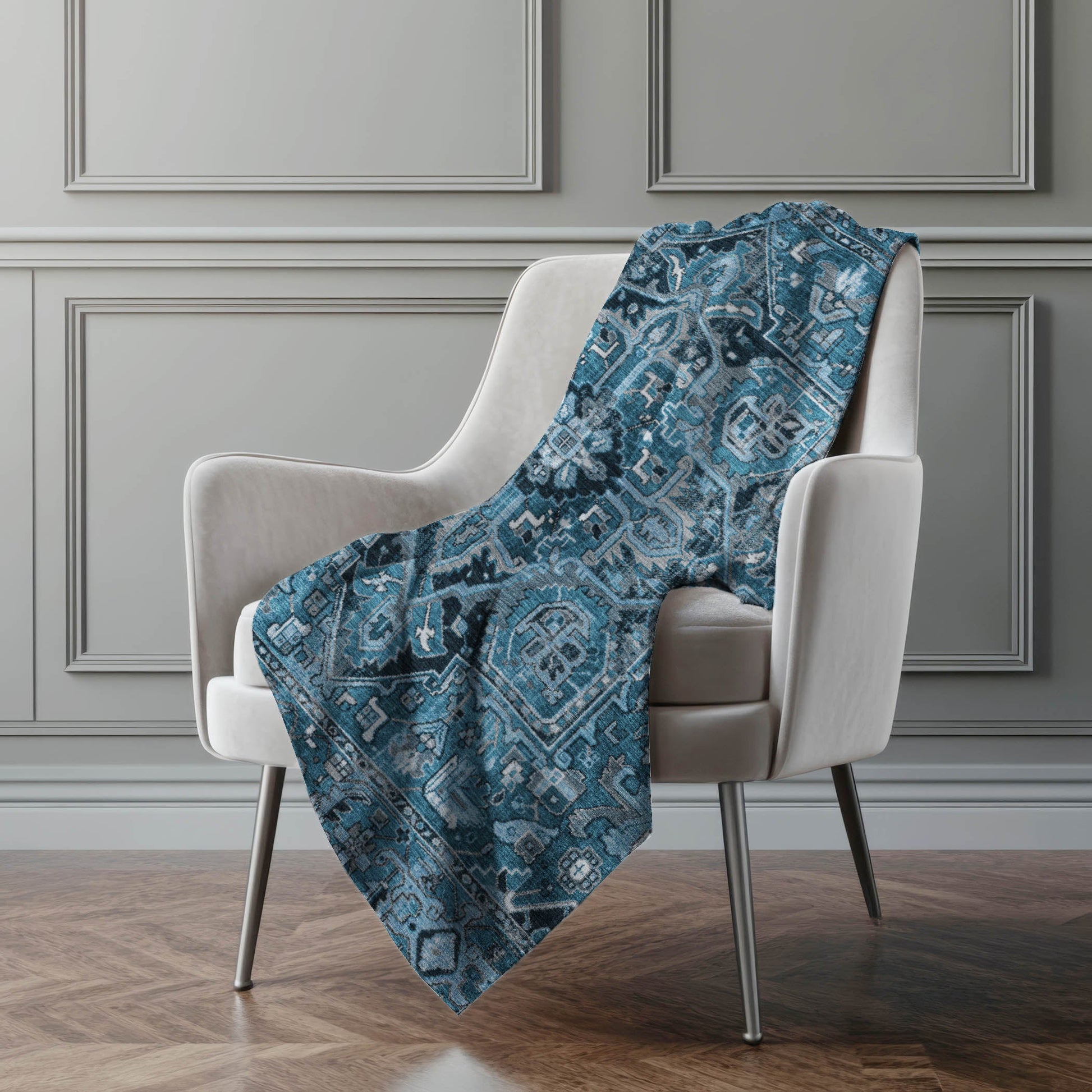Addison Rugs Oriental Blue Washable Indoor-Outdoor Rug