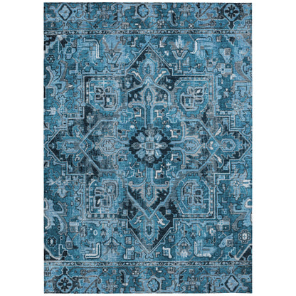Addison Rugs Oriental Blue Washable Indoor-Outdoor Rug