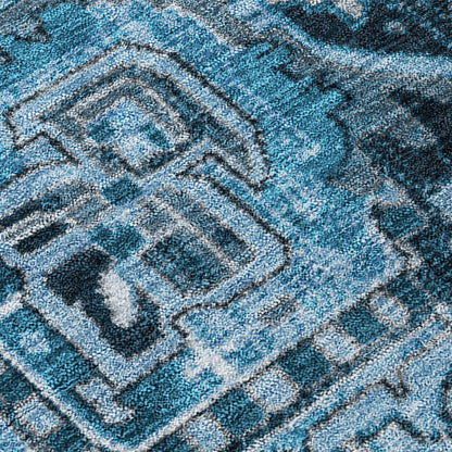 Addison Rugs Oriental Blue Washable Indoor-Outdoor Rug
