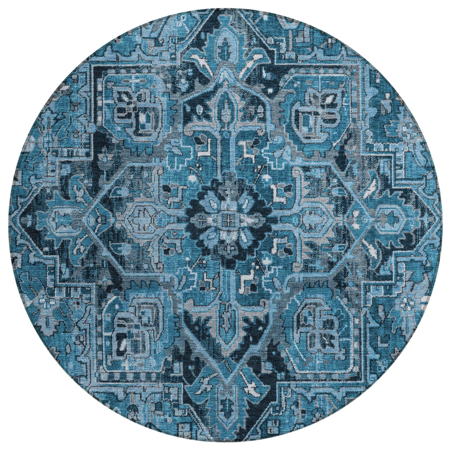 Addison Rugs Oriental Blue Washable Indoor-Outdoor Rug