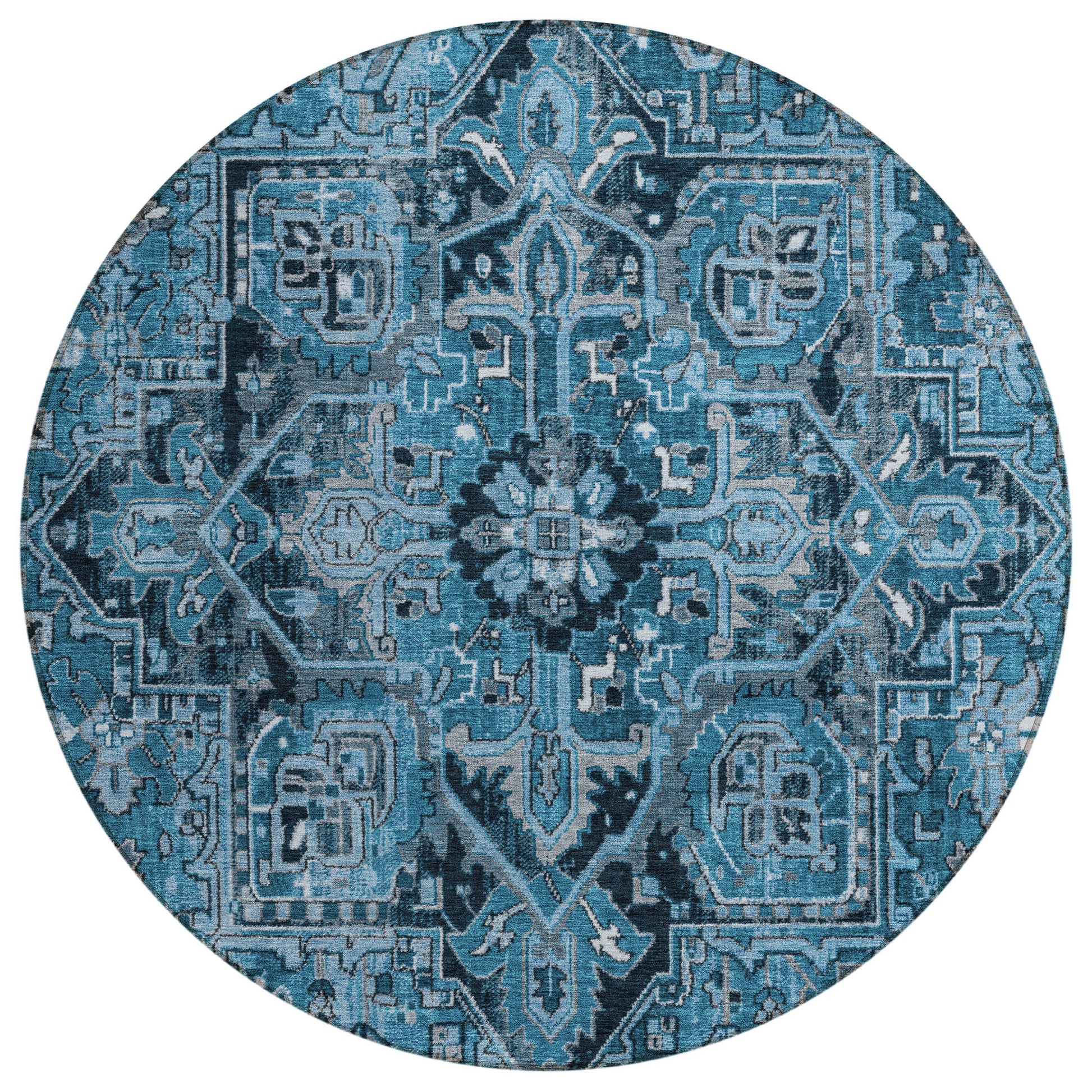Addison Rugs Oriental Blue Washable Indoor-Outdoor Rug