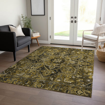 Addison Rugs Oriental Brown Washable Indoor-Outdoor Rug
