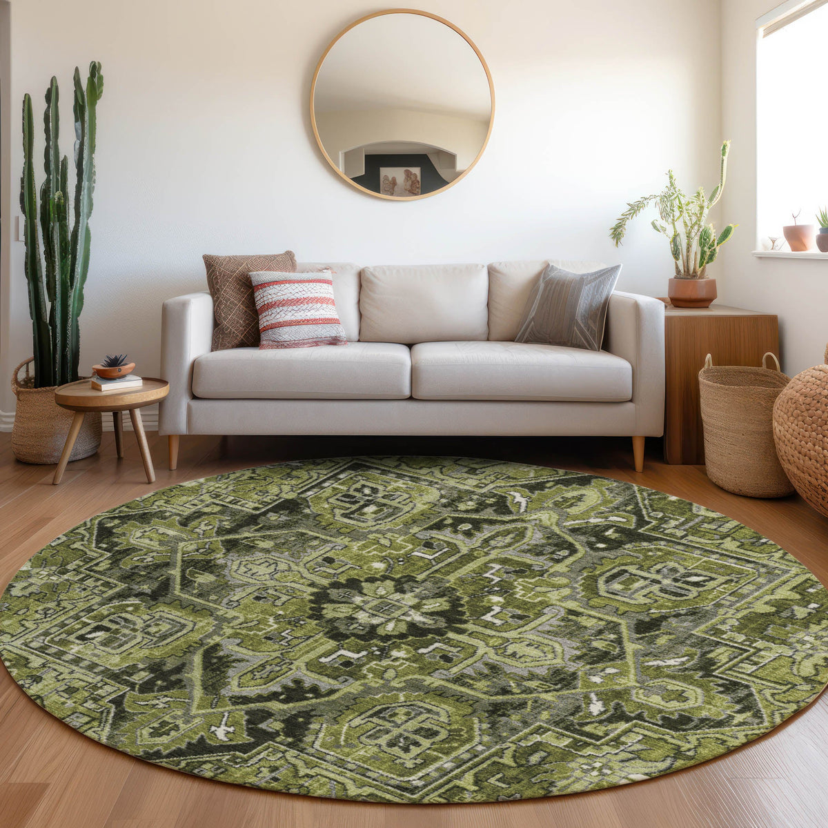 Addison Rugs Oriental Green Washable Indoor-Outdoor Rug