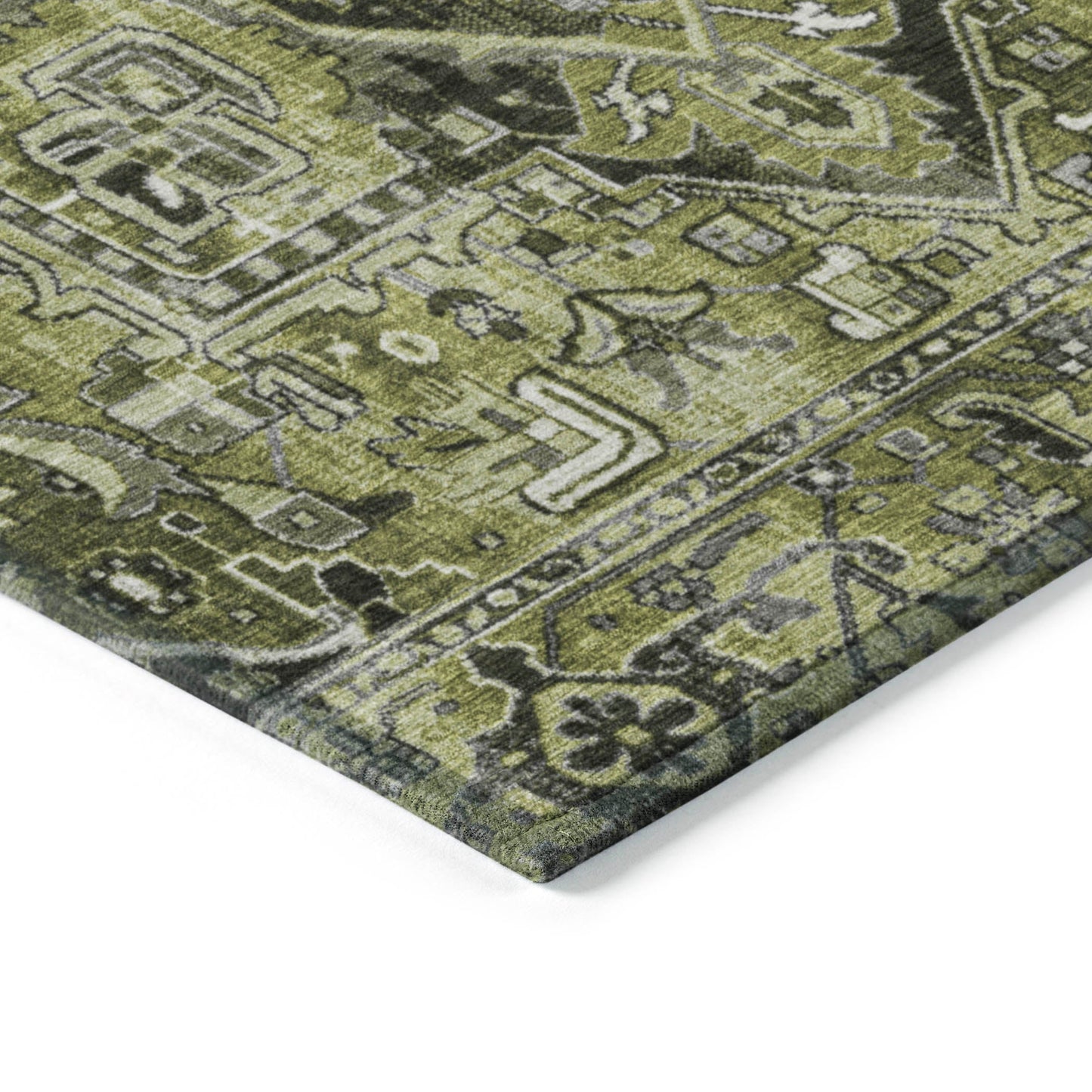 Addison Rugs Oriental Green Washable Indoor-Outdoor Rug