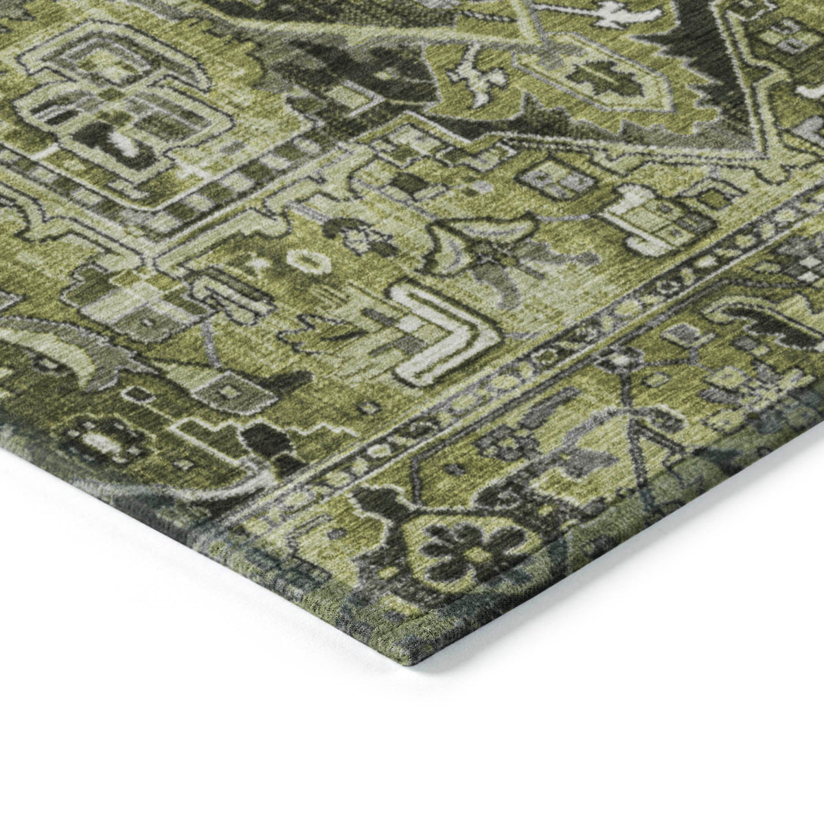 Addison Rugs Oriental Green Washable Indoor-Outdoor Rug