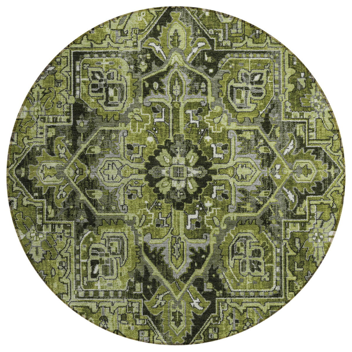 Addison Rugs Oriental Green Washable Indoor-Outdoor Rug