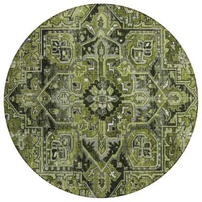 Addison Rugs Oriental Green Washable Indoor-Outdoor Rug
