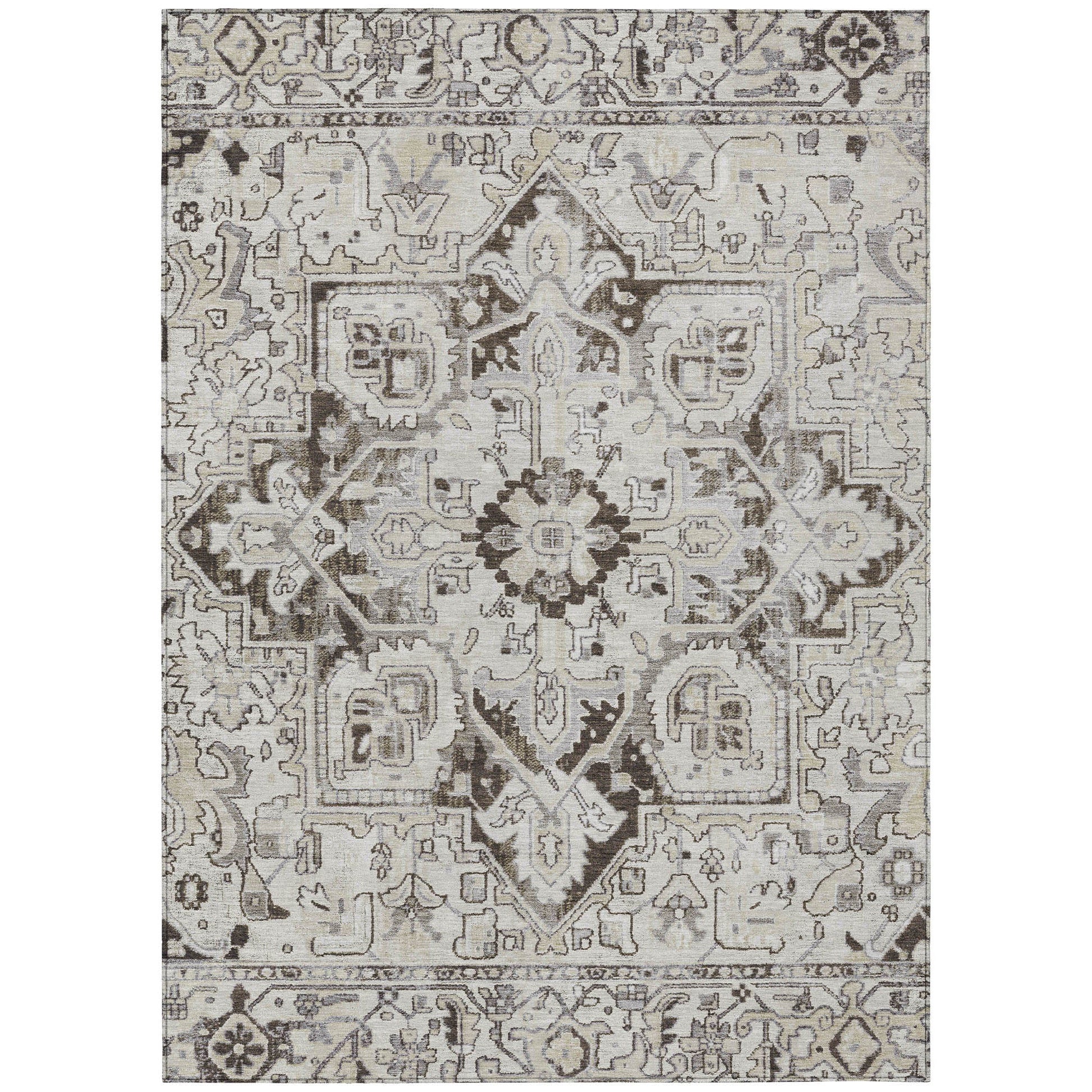 Addison Rugs Oriental Ivory Washable Indoor-Outdoor Rug