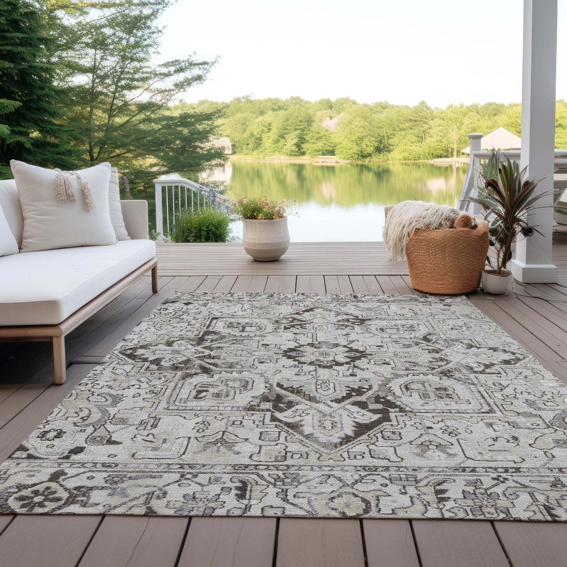 Addison Rugs Oriental Ivory Washable Indoor-Outdoor Rug