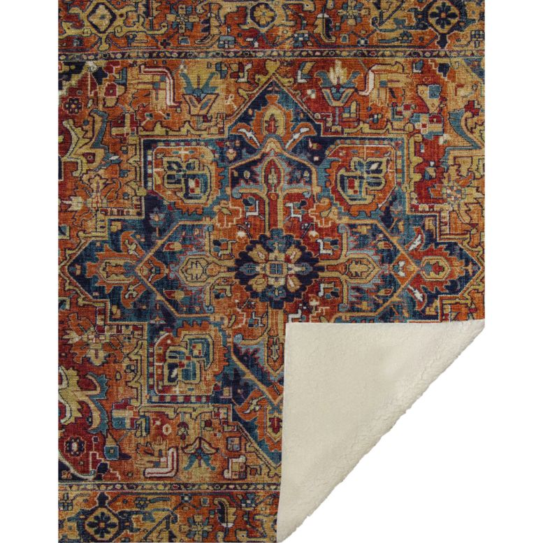 Addison Rugs Oriental Paprika Indoor-Outdoor Rug with Matching Throw