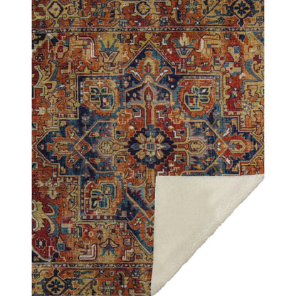 Addison Rugs Oriental Paprika Indoor-Outdoor Rug with Matching Throw