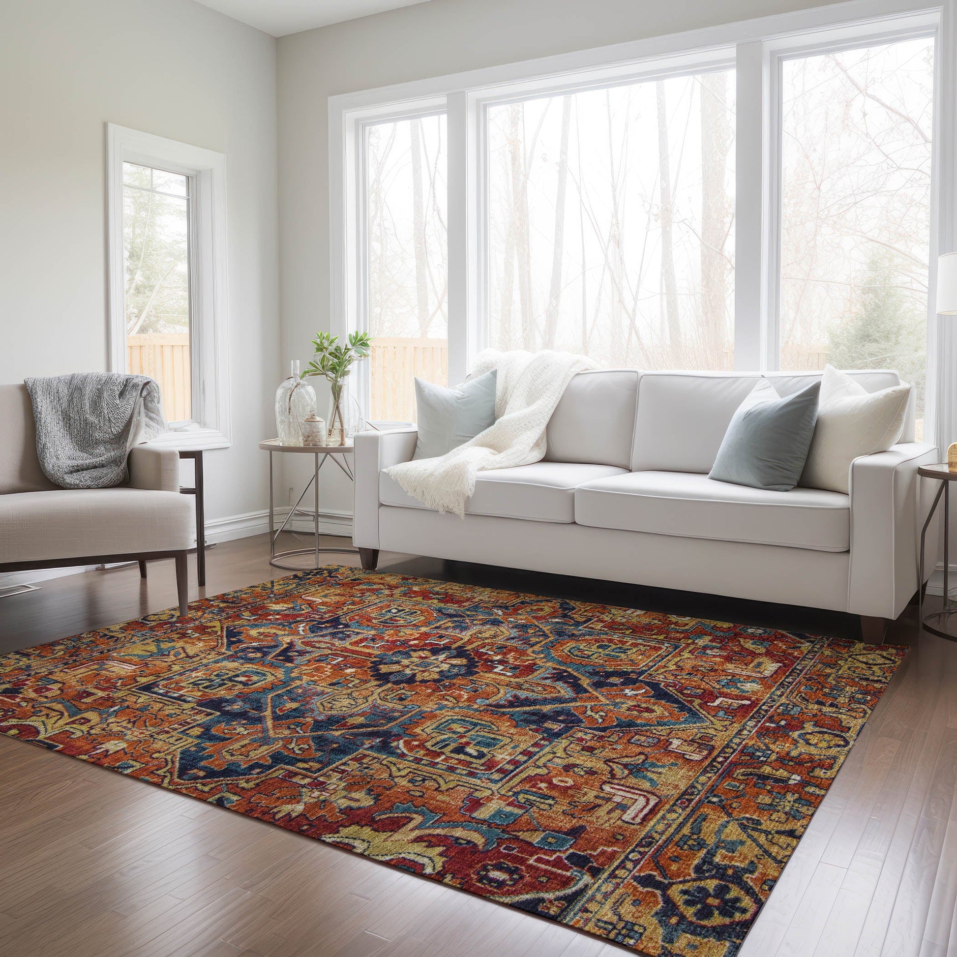 Addison Rugs Oriental Paprika Washable Indoor-Outdoor Rug