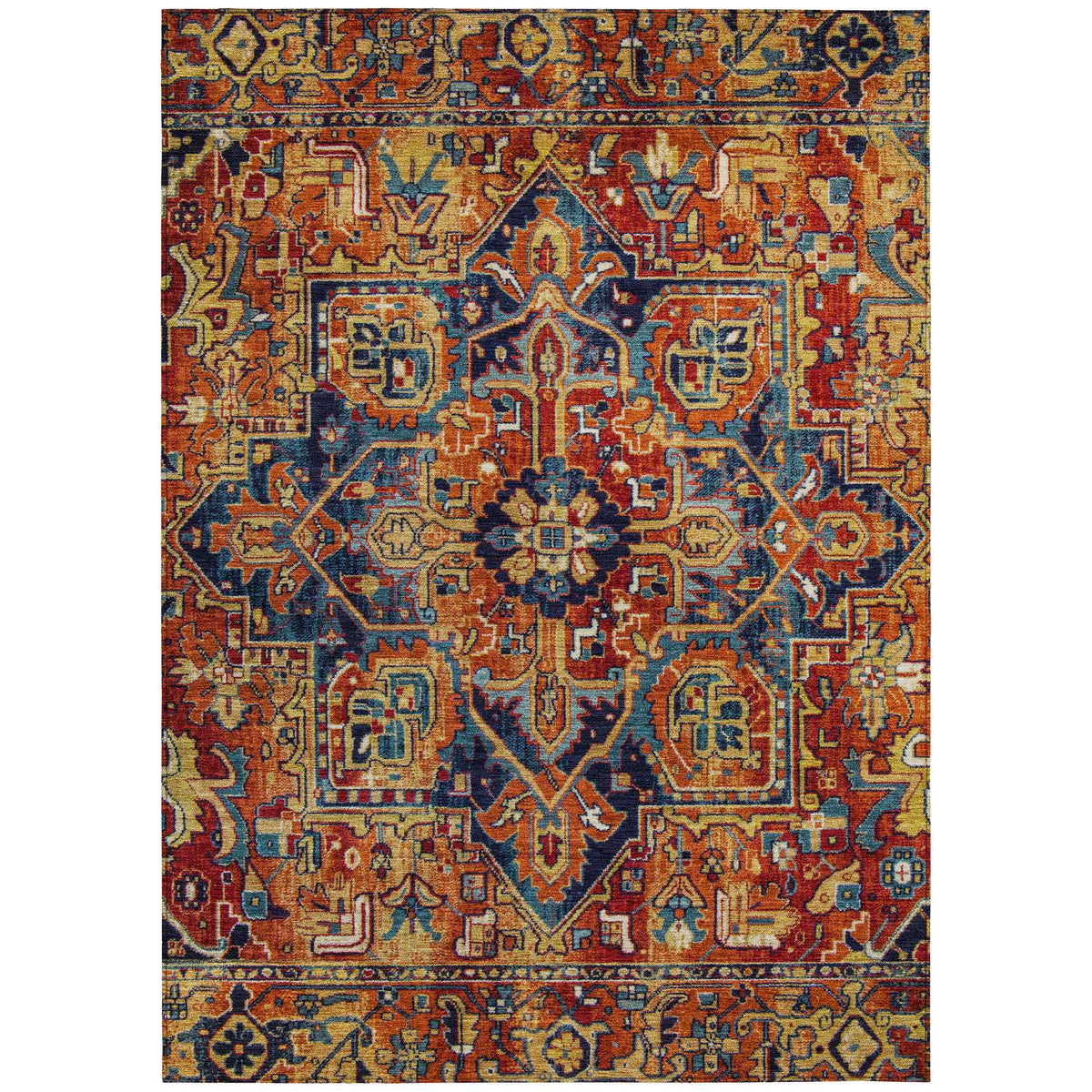 Addison Rugs Oriental Paprika Indoor-Outdoor Rug with Matching Throw