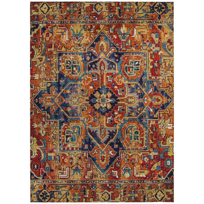 Addison Rugs Oriental Paprika Indoor-Outdoor Rug with Matching Throw