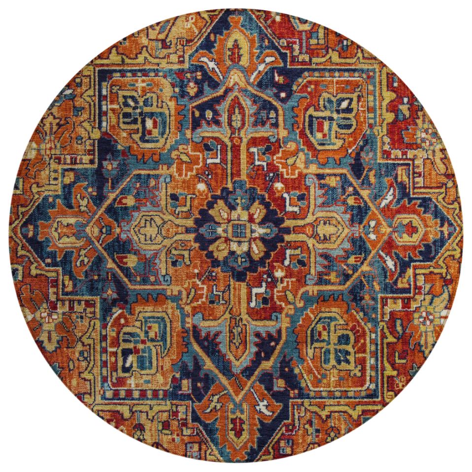 Addison Rugs Oriental Paprika Indoor-Outdoor Rug with Matching Throw