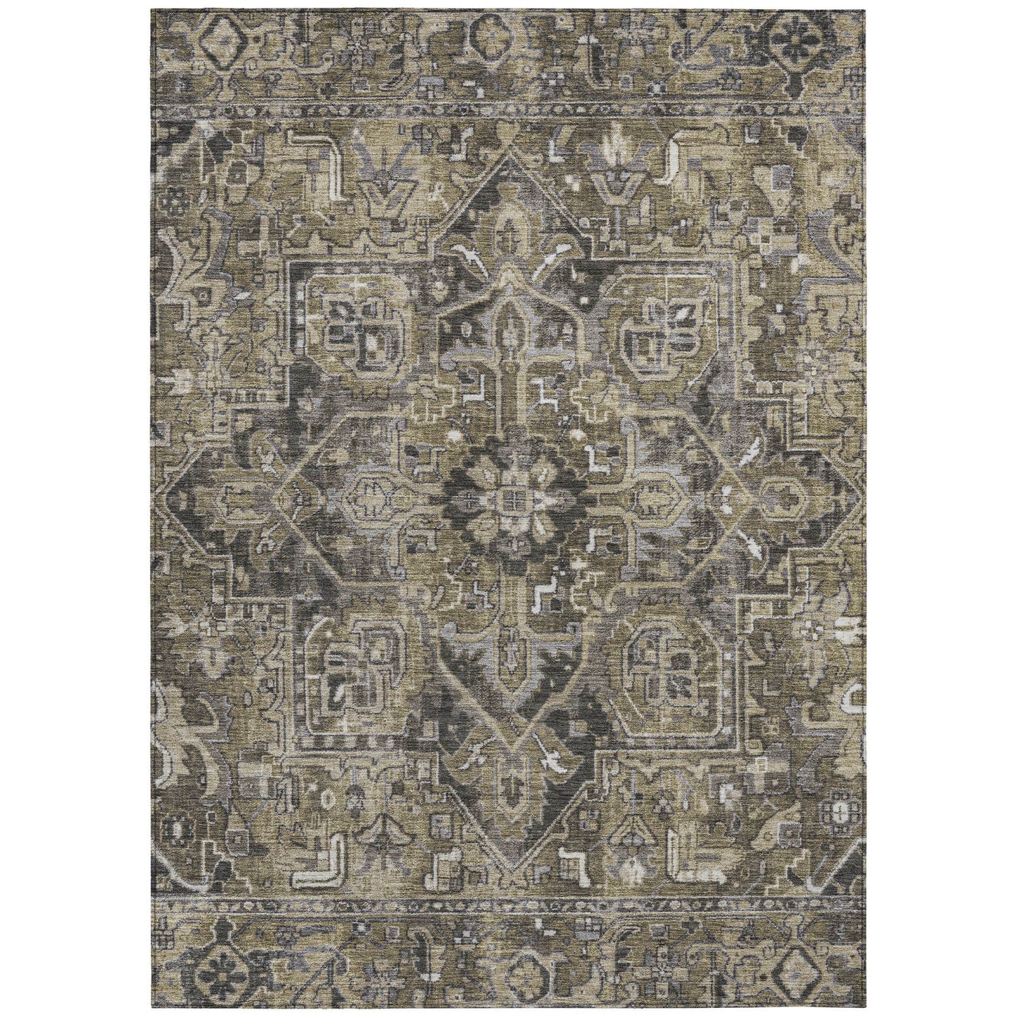 Addison Rugs Oriental Taupe Washable Indoor-Outdoor Rug