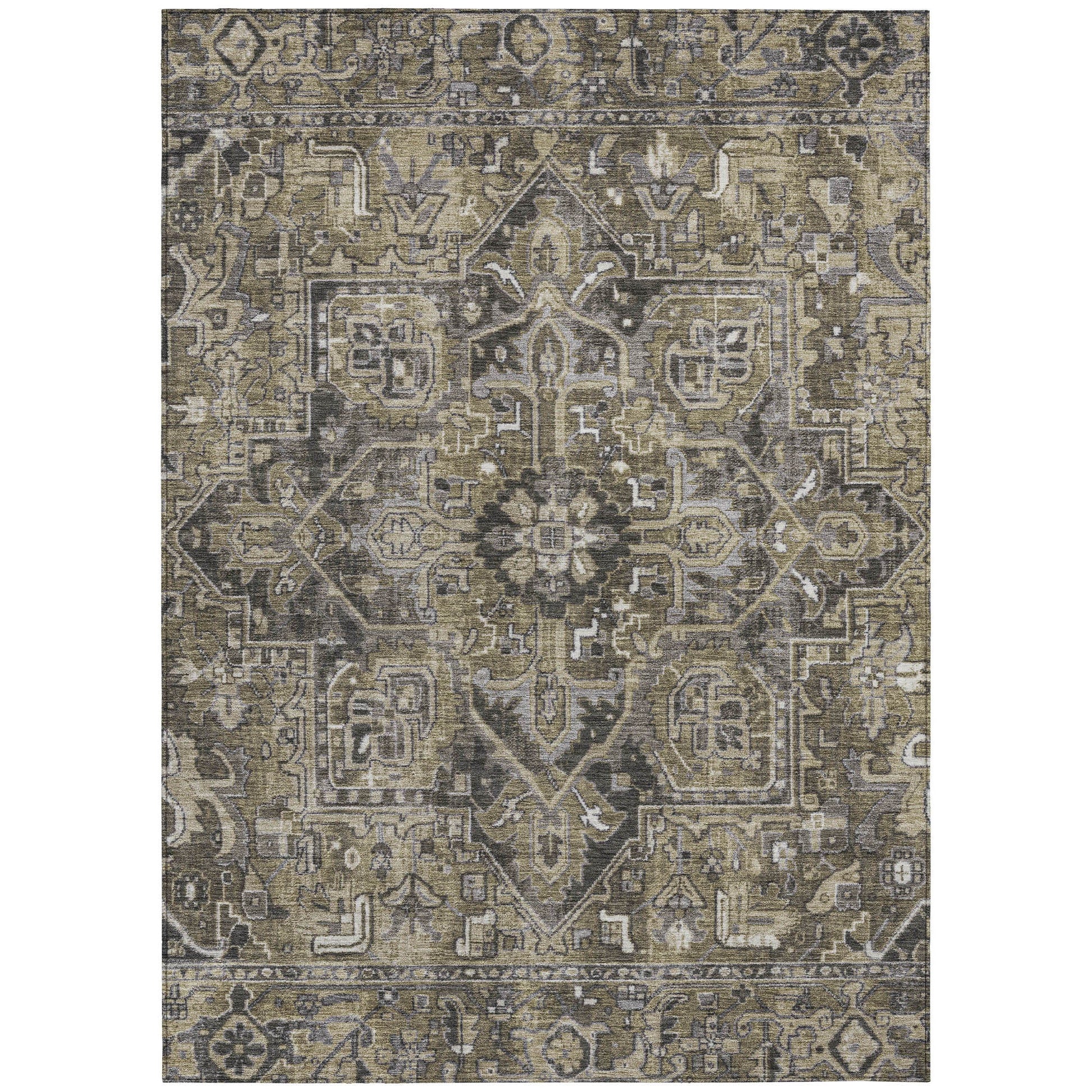 Addison Rugs Oriental Taupe Washable Indoor-Outdoor Rug