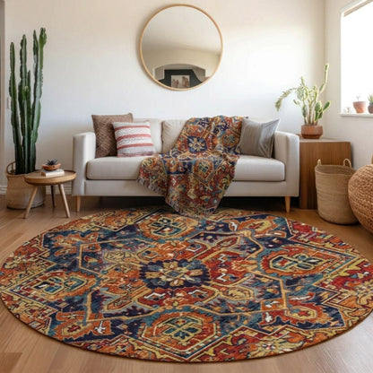 Addison Rugs Oriental Paprika Indoor-Outdoor Rug with Matching Throw
