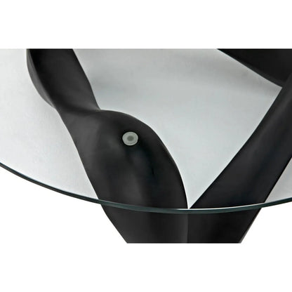 Orion Coffee Table, Black Resin Cement Glass