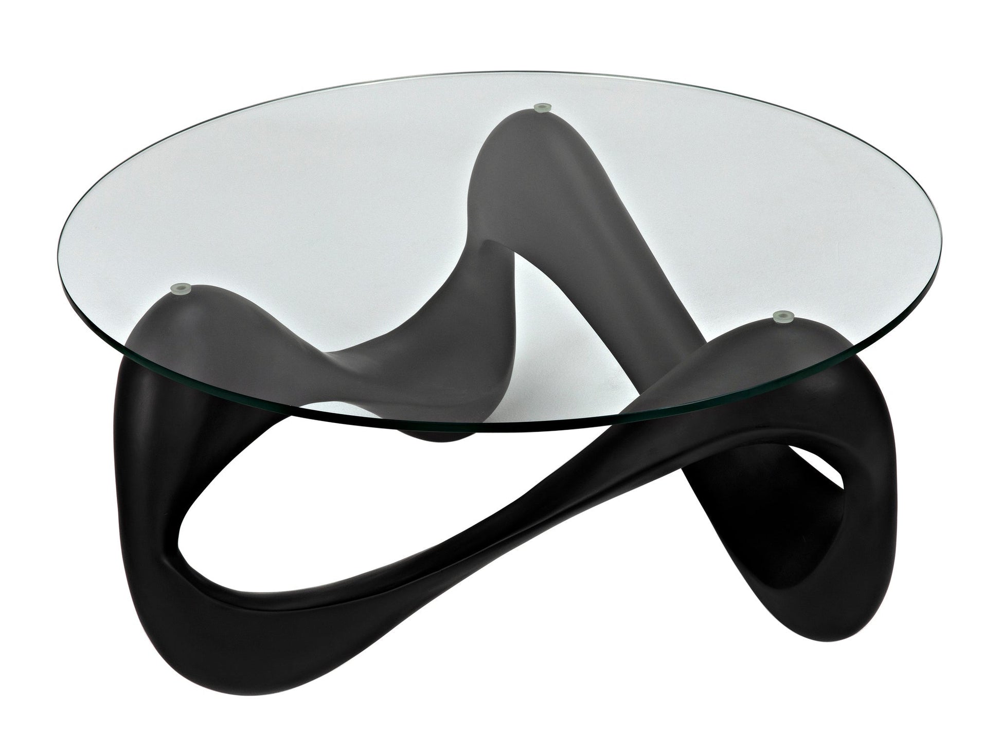 Orion Coffee Table, Black Resin Cement with Glass-Coffee Tables-Noir-Sideboards and Things