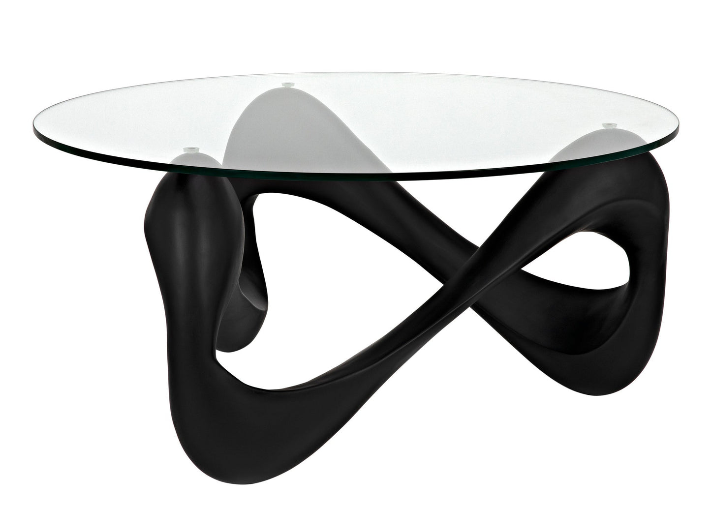 Orion Coffee Table, Black Resin Cement with Glass-Coffee Tables-Noir-Sideboards and Things