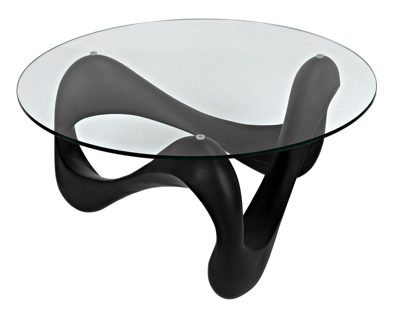 Orion Coffee Table, Black Resin Cement with Glass-Coffee Tables-Noir-Sideboards and Things