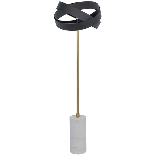 Orion Steel and White Marble Floor Lamp-Floor Lamps-Noir-Sideboards and Things