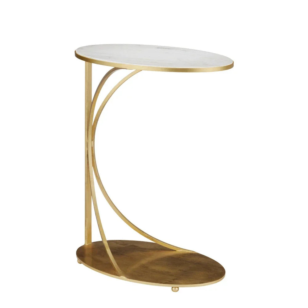 Orla Gold Leaf Finish Marble C Table