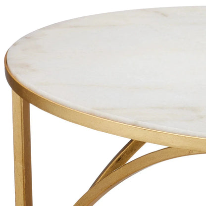 Orla Gold Leaf Finish Marble C Table