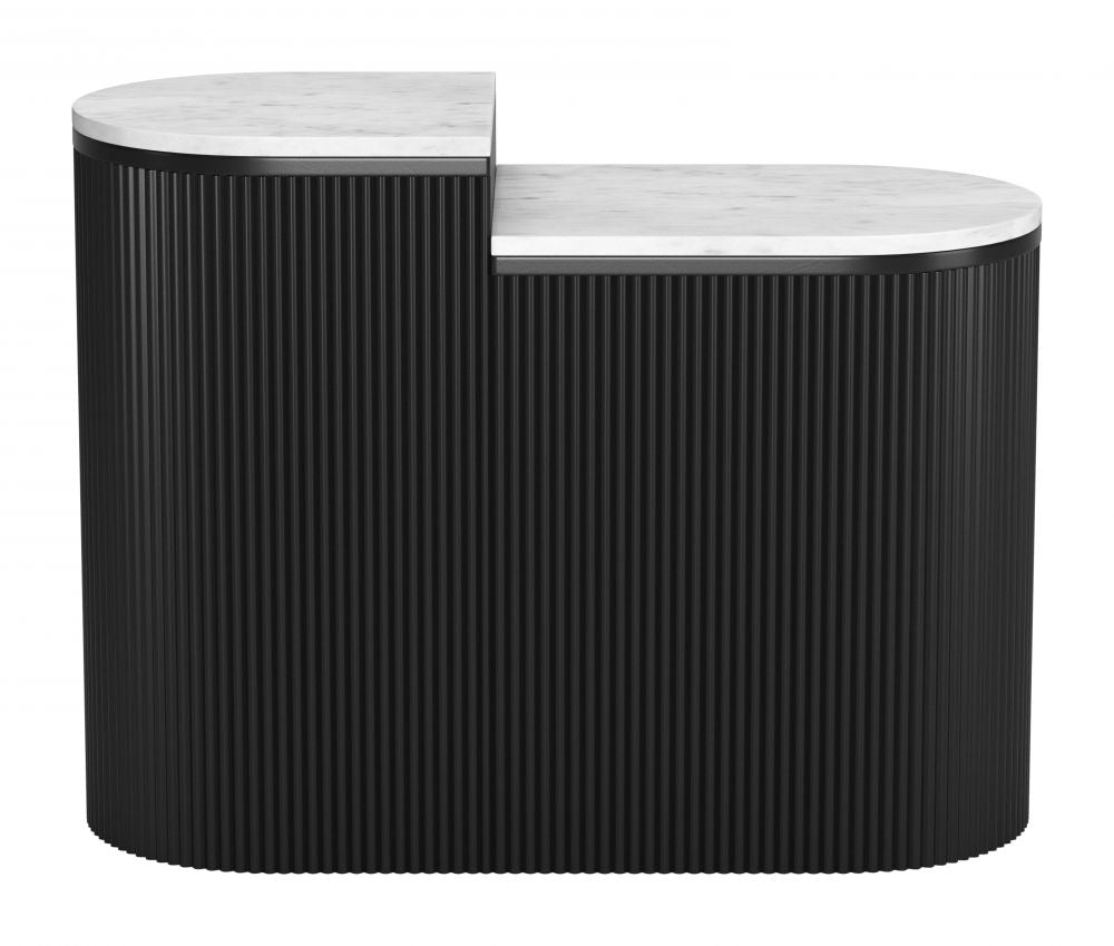 Zuo Modern Ormara Marble Top Oval Side Table 2PC