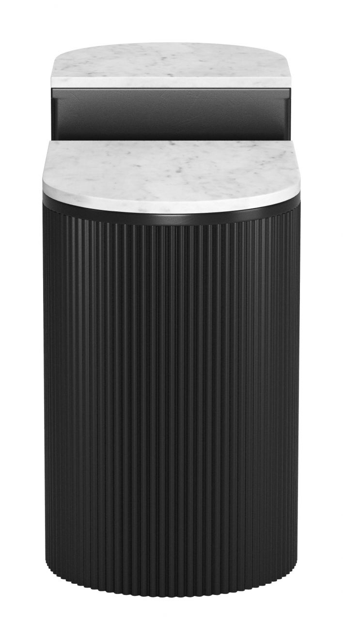 Zuo Modern Ormara Marble Top Oval Side Table 2PC