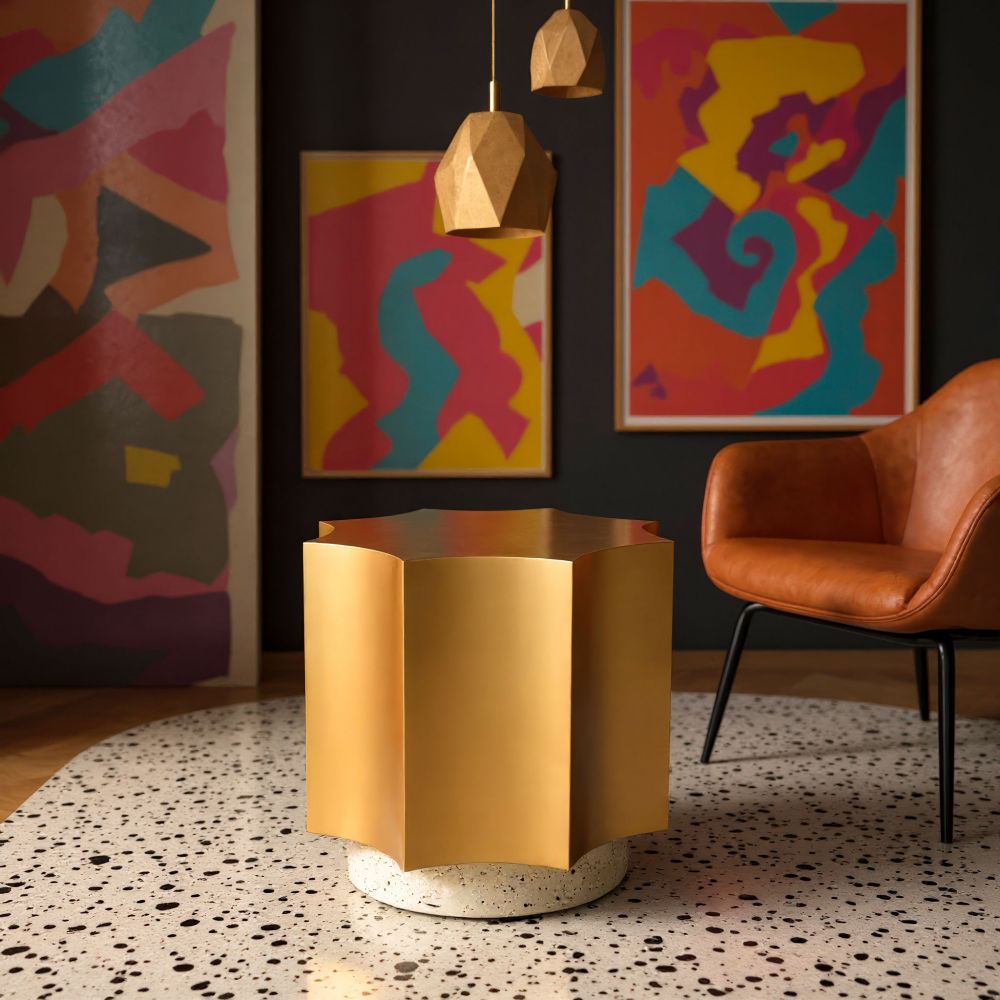 Zuo Modern Osam Golden Iron Side Table