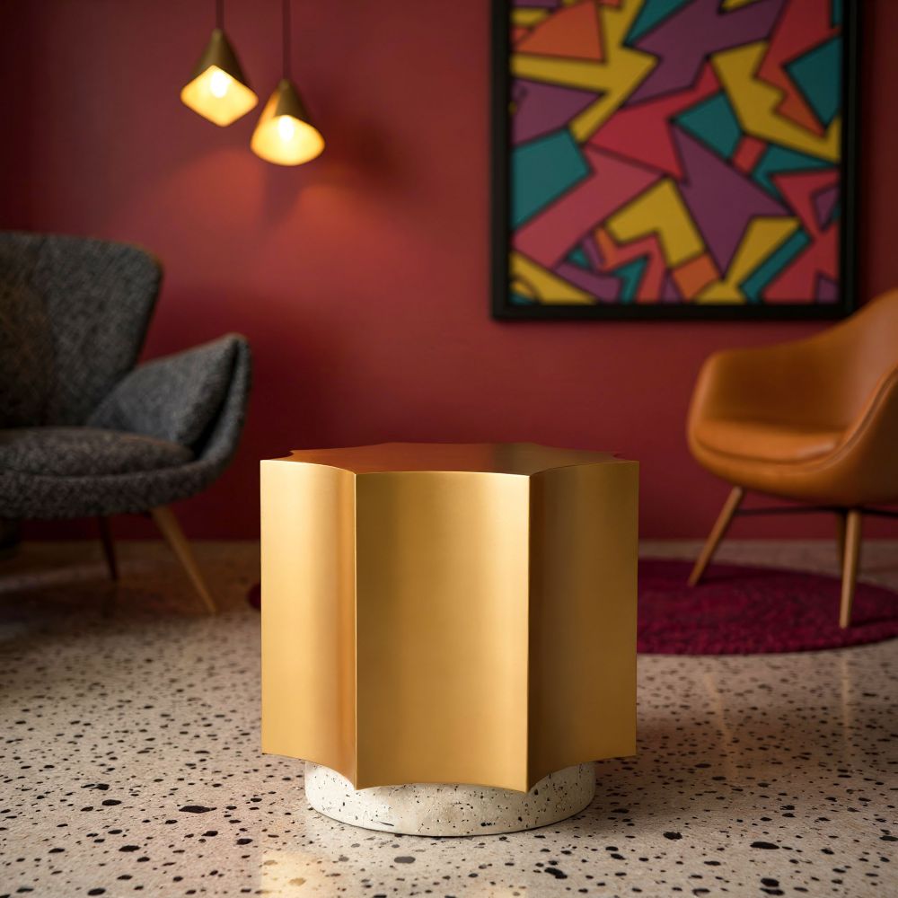 Zuo Modern Osam Golden Iron Side Table