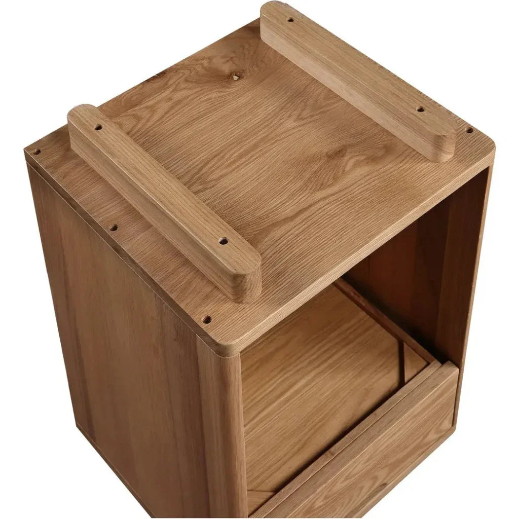 Osamu Wood Nightstand With One Drawer - LOOMLAN - Moe's Home - Nightstands