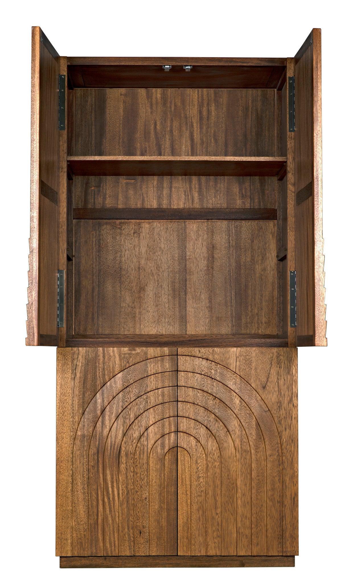 Otto Hutch Walnut Tall Bookcase Cabinet-Bookcases-Noir-Sideboards and Things